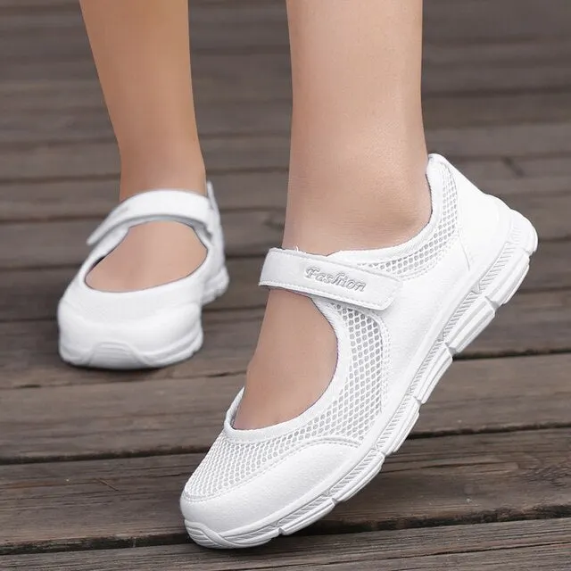 New Women Flats 2021 Spring Summer Ladies Mesh Flat Shoes Women Sneakers Soft Breathable Women Casual Shoes Female Zapatos Mujer
