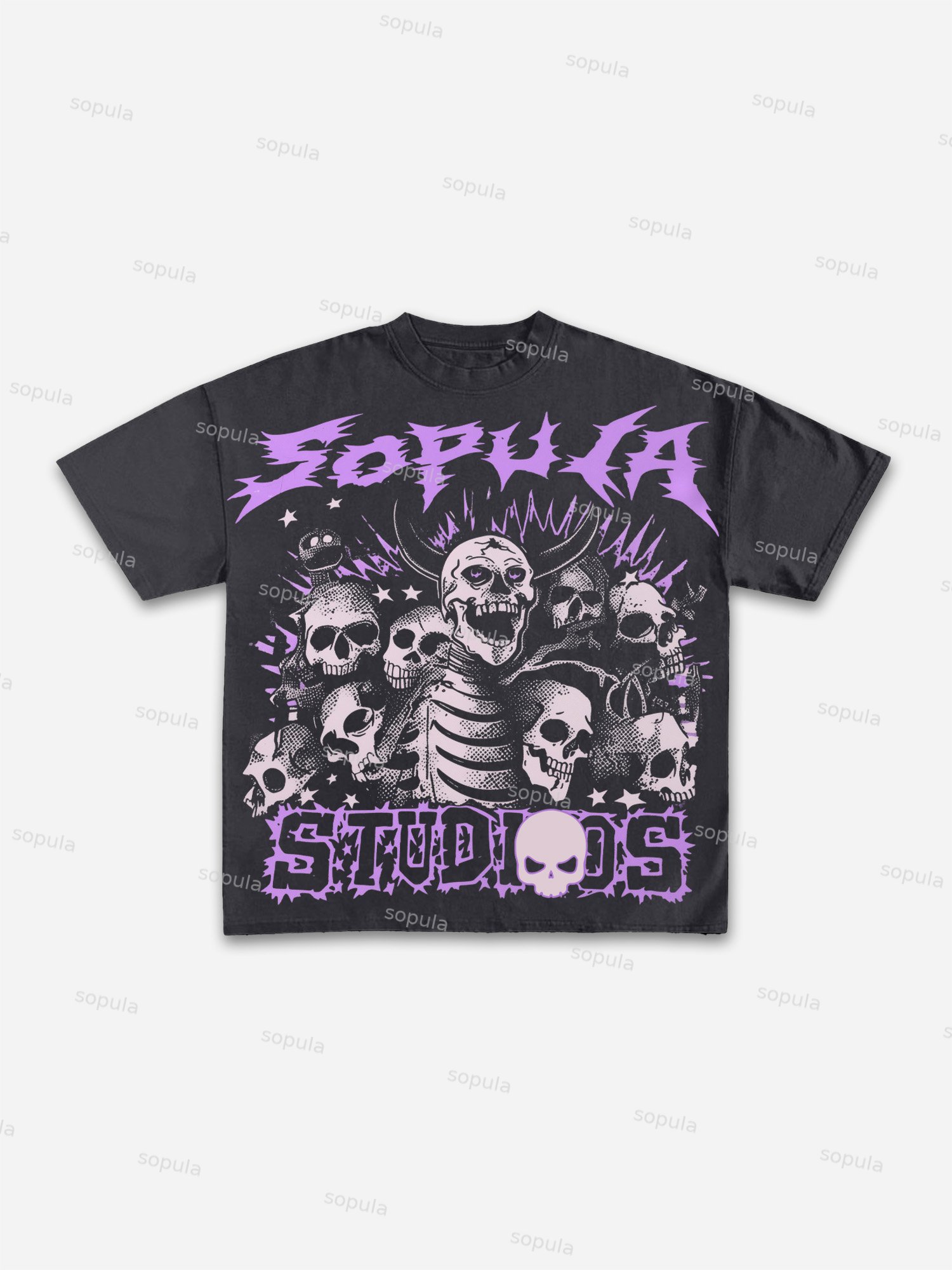 Follow Liberty Skull Graphic Print Cotton T-shirt - Sopula｜Premium Graphic Tees & Graphic Clothing