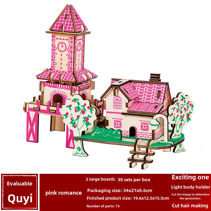 Stall Supply Children’s Wooden 3D Puzzle Adult Puzzle Christmas Building Handmade Educational Model Toy