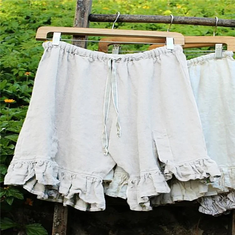 Women's Solid Comfortable Breathable Drawstring Split Petal Shorts