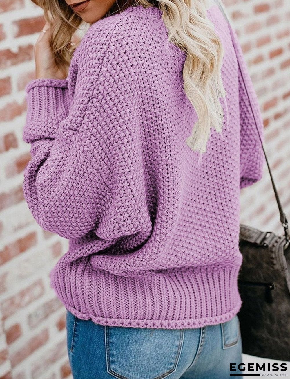 Autumn And Winter Loose Knit V-neck Pullover Sweater | EGEMISS