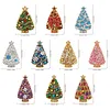 10PCS DIY Pearl Diamond Painting Christmas Fridge Magnets, Sparkling Rhinestone Refrigerator Magnet Craft Kit for Home Decor & Gifts