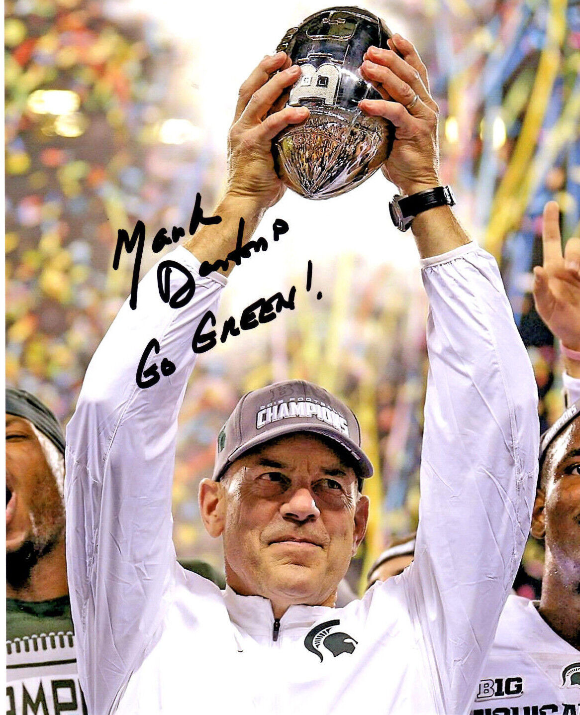 Mark Dantonio Michigan State Football Signed 8X10 Photo Poster painting Rp 2015 Big Ten Champs!