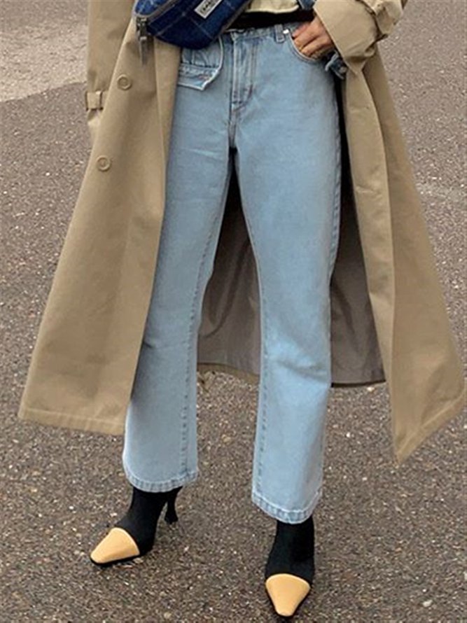 Casual Basic Daily Plus Size Long Pants