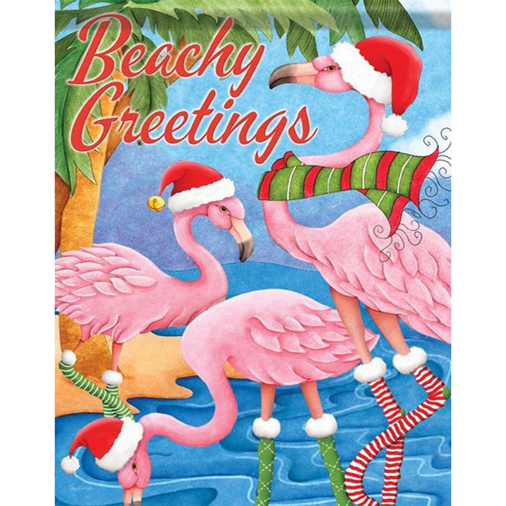 

Christmas Flamingo - Round Drill Diamond Painting - 30*40CM, 501 Original