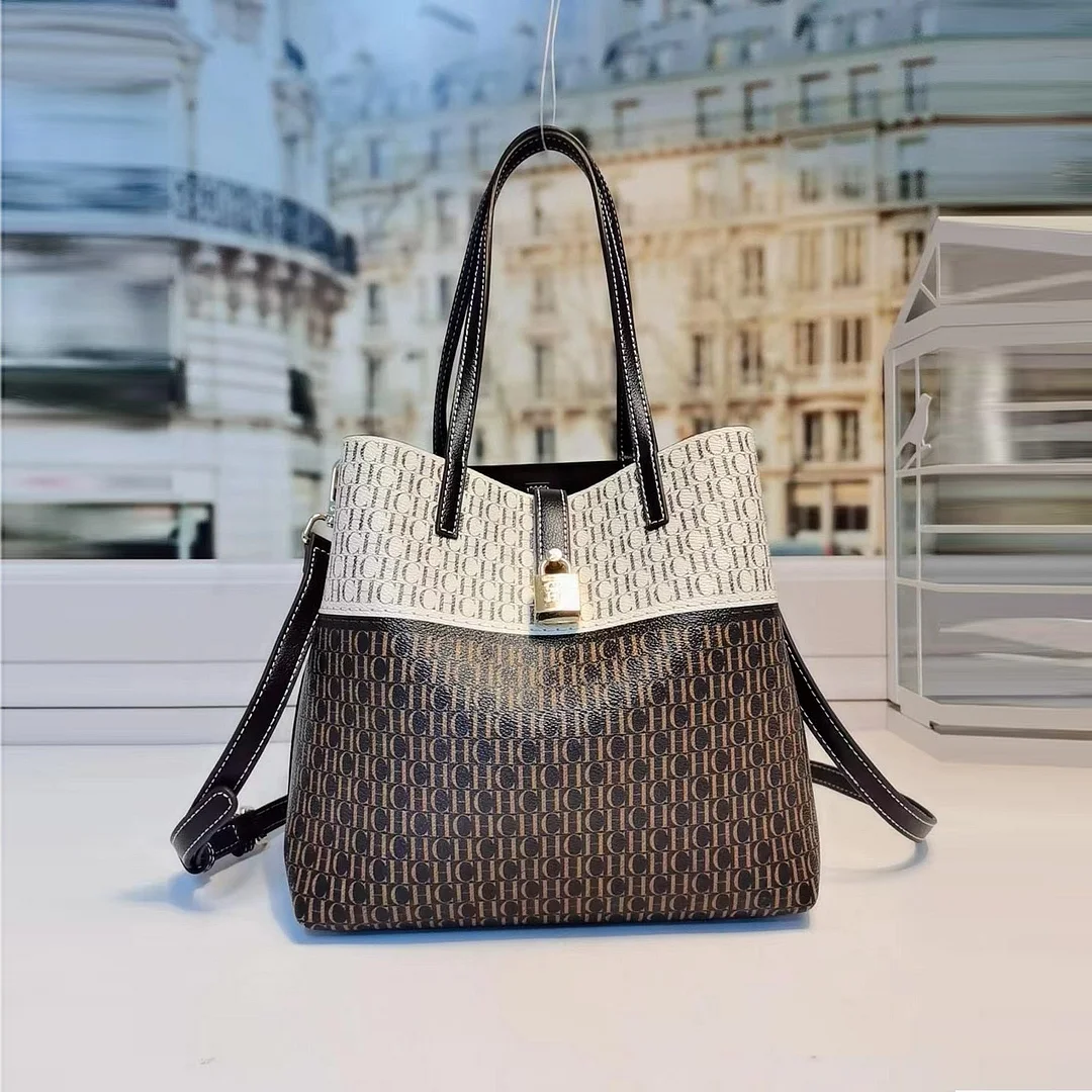 CHCH HCHC 100 Genuine Leather Embossed Pattern Women Bucket Bags Luxury Brand Designer Wallets