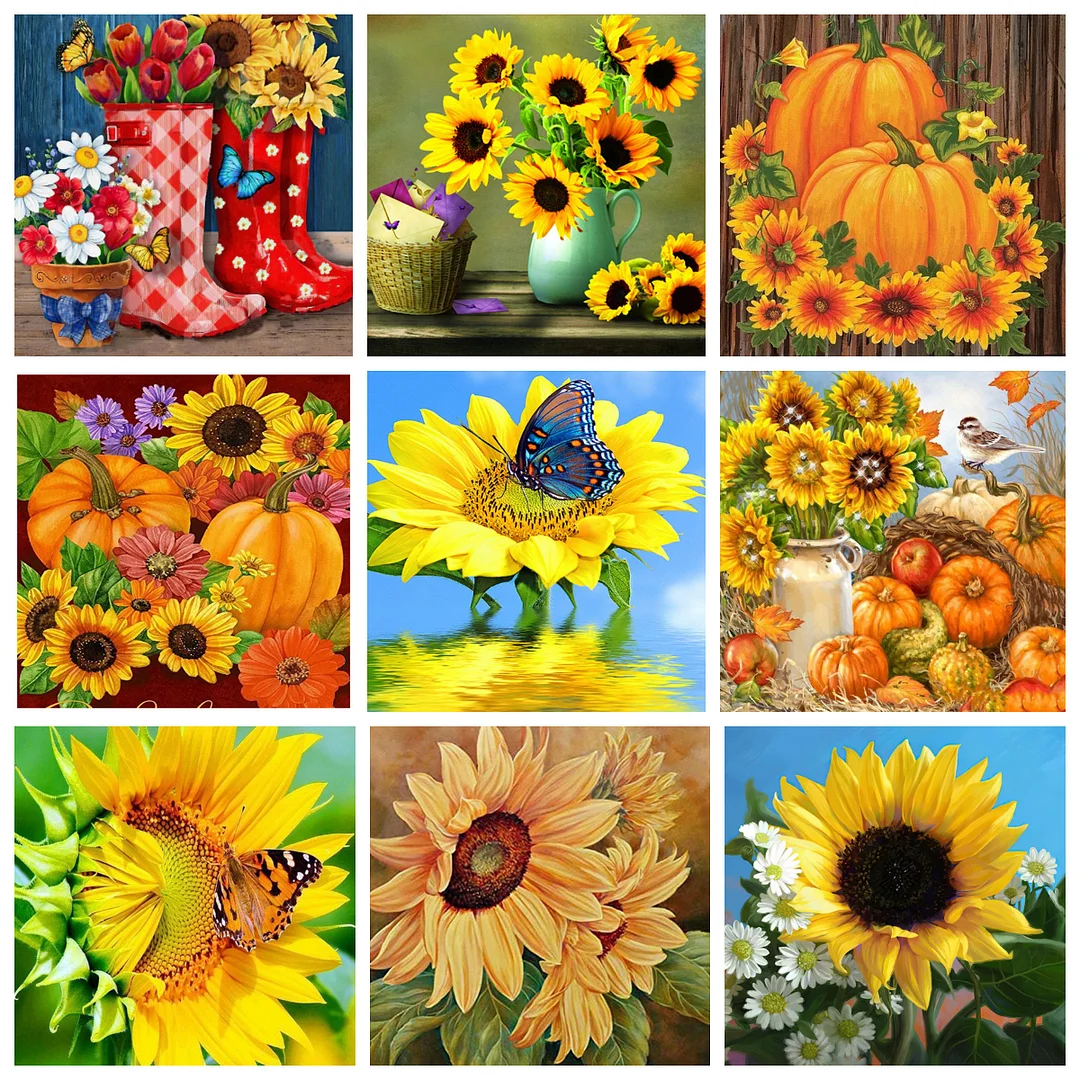 Diamond Painting - Full Round/Square Drill - Sunflower(30*30 - 50*50cm)