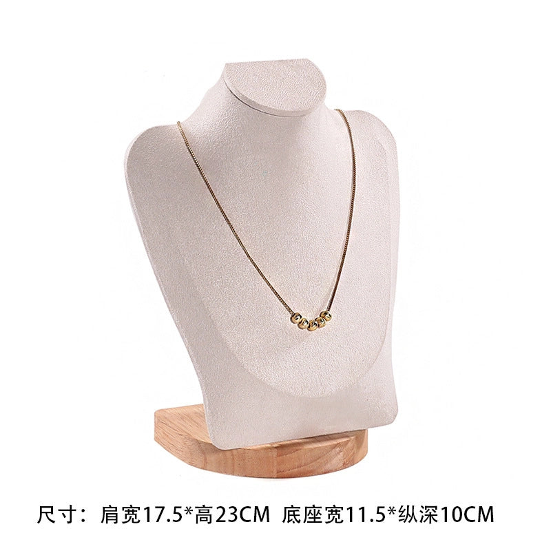 1 Piece Solid Wood Cloth Elegant Nordic Style Solid Color Jewelry Display Jewelry Rack