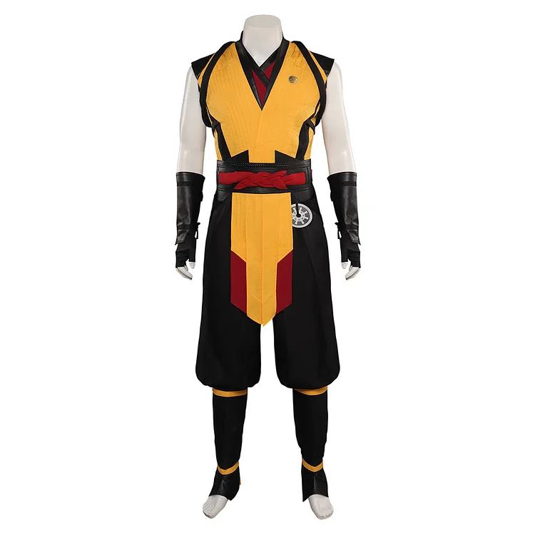 Mortal Kombat Scorpion Yellow Combat Outfits Cosplay Costume Suit