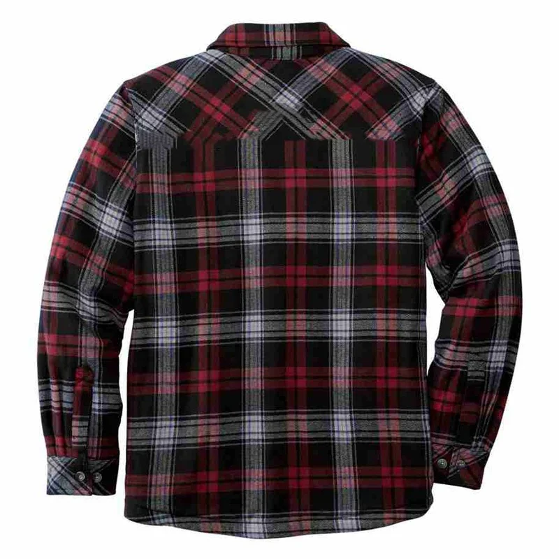 Men's Thick Jacket Plush Plaid Coat