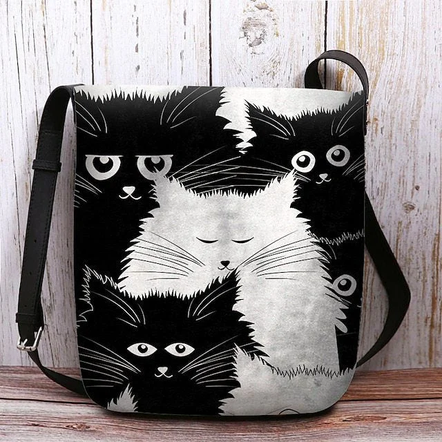 Style & Comfort for Mature Women Women's Cat Print Crossbody Bag