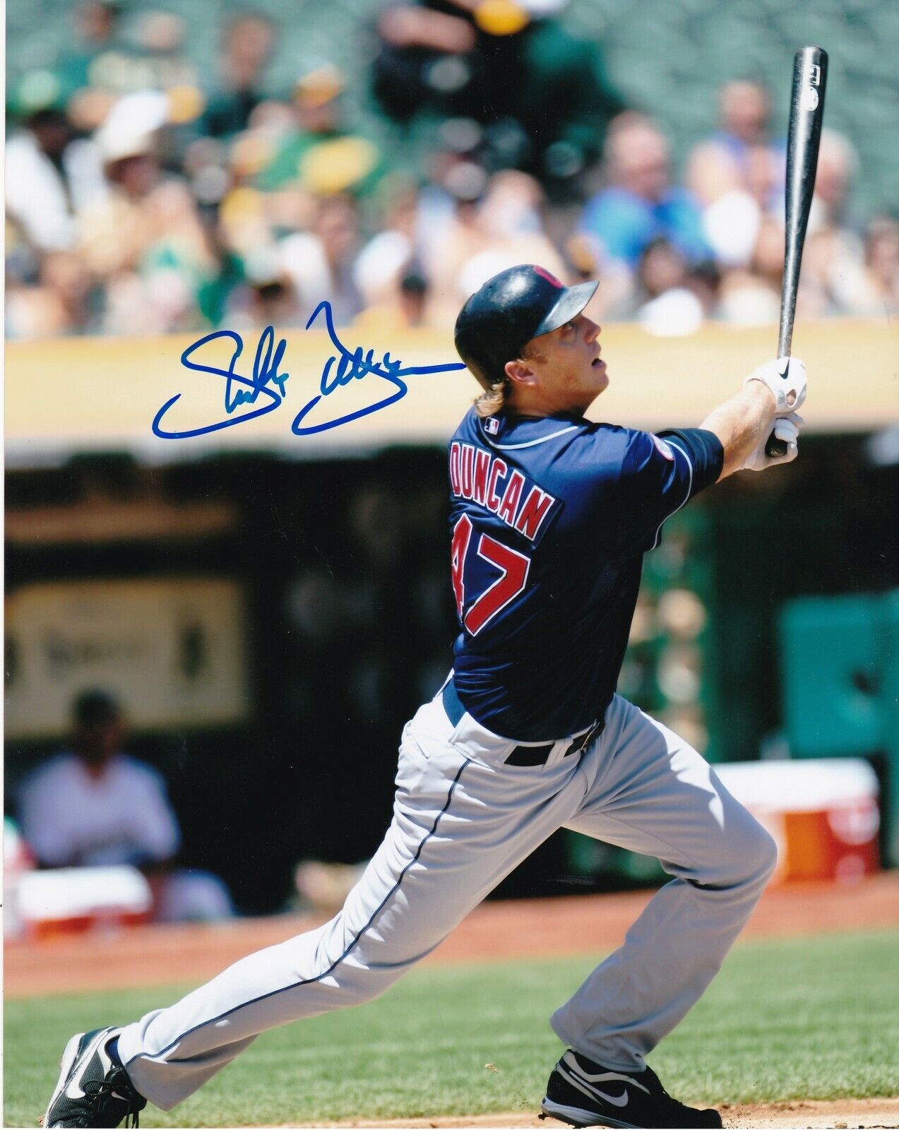 SHELLEY DUNCAN CLEVELAND INDIANS ACTION SIGNED 8x10