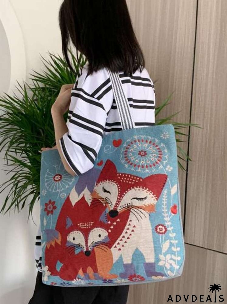 Cartoon Graphic Shoulder Tote Bag