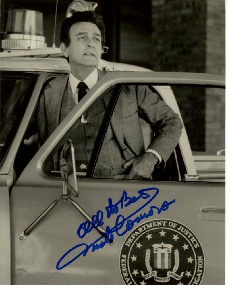 Mike connors signed autographed mannix Photo Poster painting