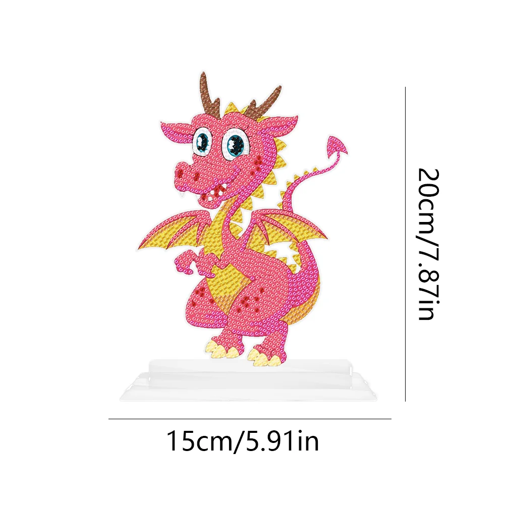 DIY Crystal Diamond Ornament Acrylic Multi-Color Dragon Kids Gift (5#)