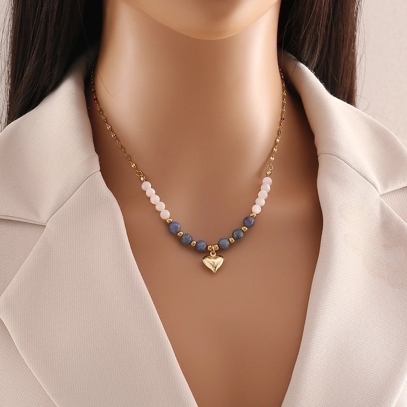 Copper 18K Gold Plated Beaded Heart Shape Bracelets Earrings Necklace