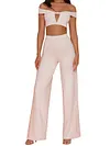 Sexy Hollow Wide Leg Two-Piece Suits