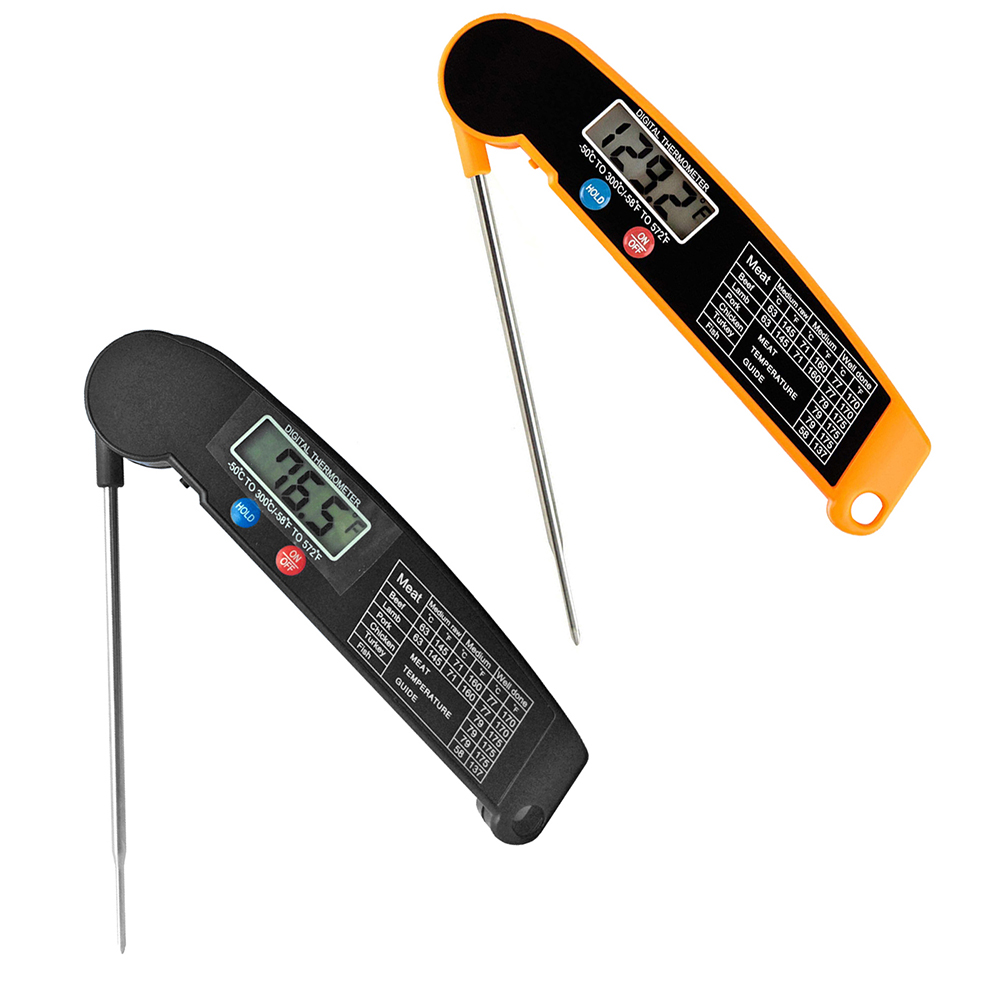 

Digital Kitchen Food Foldable Thermometer with Probe for Milk Food BBQ Tool, Orange, 501 Original