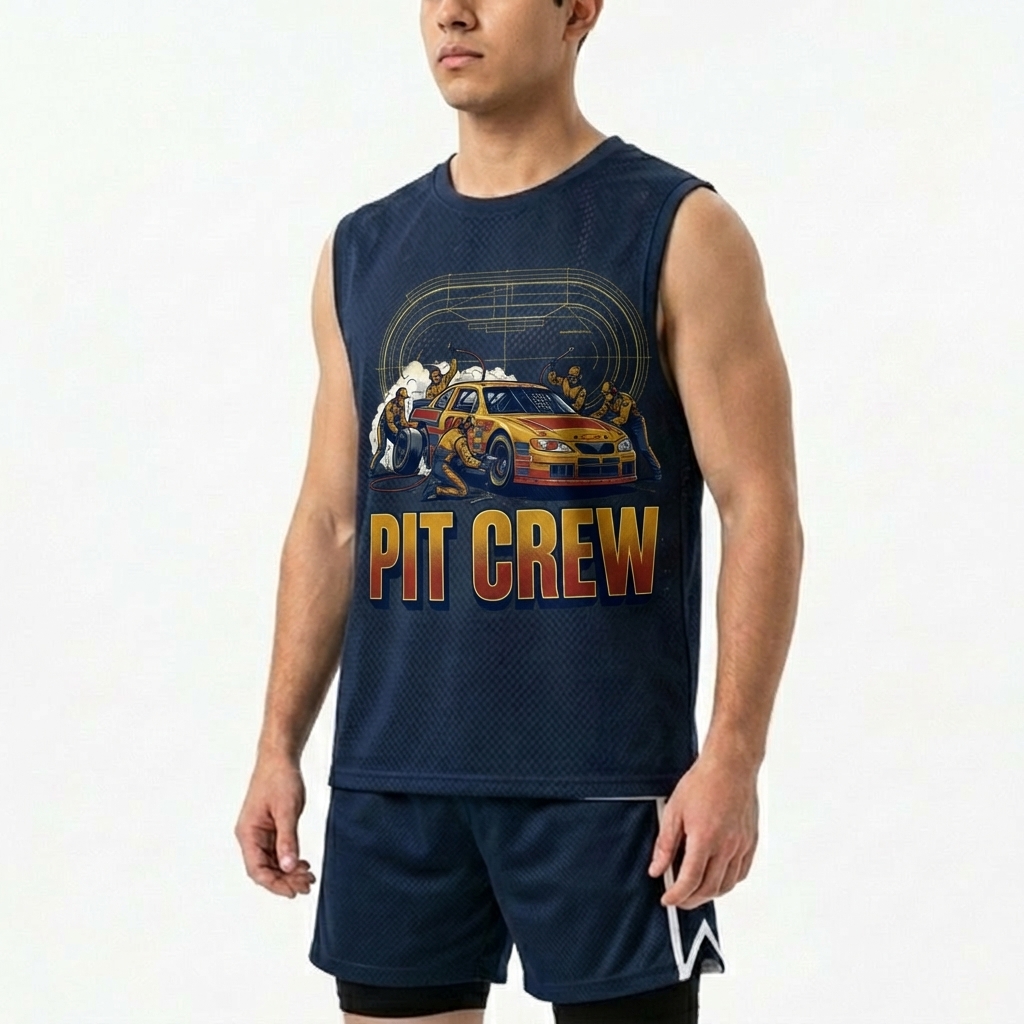  Men's American Racing-Inspired Casual Printed V-neck T-shirt Avantcool