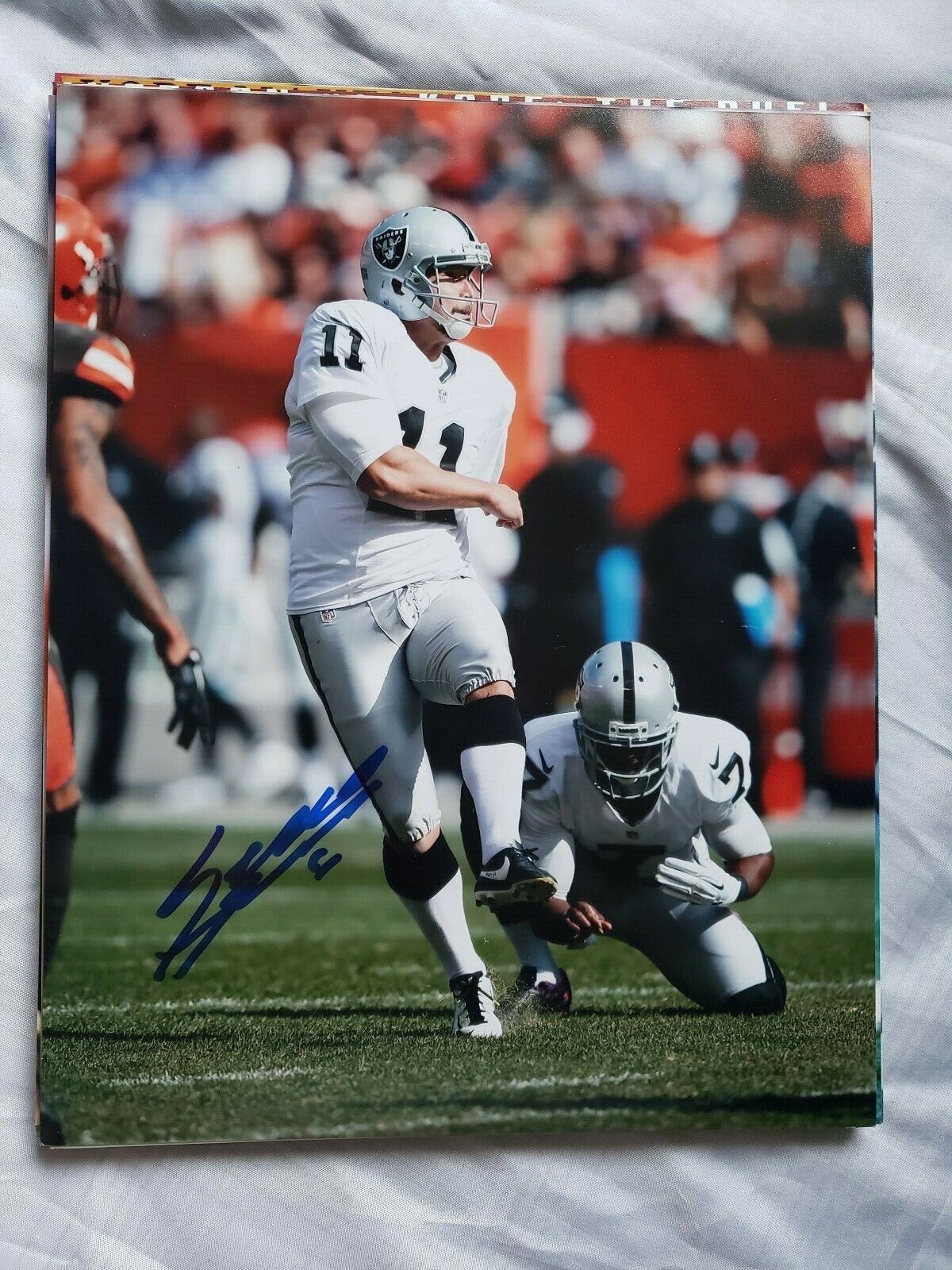 SABASTIAN JANIKOWSKI OAKLAND RAIDERS SIGNED AUTOGRAPHED 8X10 Photo Poster painting COA FOOTBALL