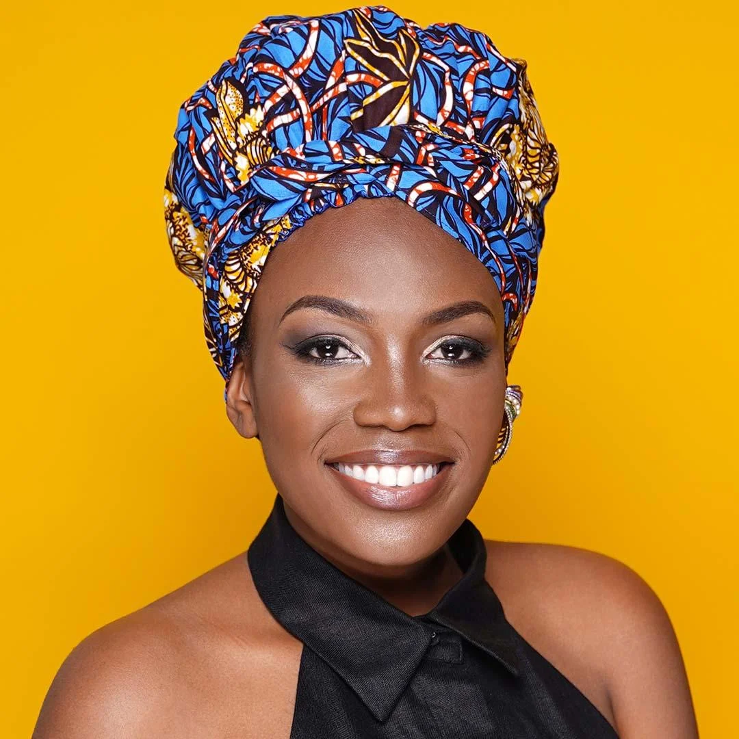 African Print Head Wrap With Satin-Lined(Sunflower) -AW1220