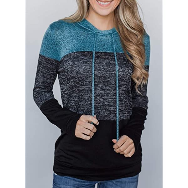 Womens Long Sleeve Cowl Neck Casual Sweatshirt Tops with Pockets