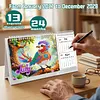 2027-2028 Two-Year Diamond Painting Calendar Kit, 13 Exquisite Multicolor Butterfly And Floral Illustrations, Large Size Desk Calendar, Mosaic Art Coil-Bound Desktop Planner