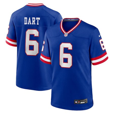Youth New York Giants #6 Jaxson Dart  Royal Alternate 2 Classic Game Jersey
