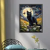 Black Cat Moon-11CT Stamped Cross Stitch 40*50cm