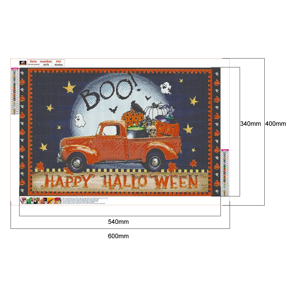 Happy Halloween 5D DIY Diamond Painting Kits Resin Full Round Home Wall Art
