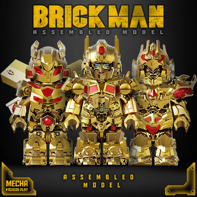 Golden Upgraded Transformers Minifigures - Optimus Prime, Megatron, Bumblebee Collectible Figures