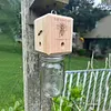 Carpenter Bee Trap Nature Hanging Wood Trap with Glass Jar for Garden Yard Patio