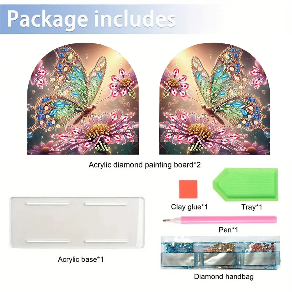 DIY Butterfly Diamond Painting Acrylic Napkin Rack Decor for Home Office Decor