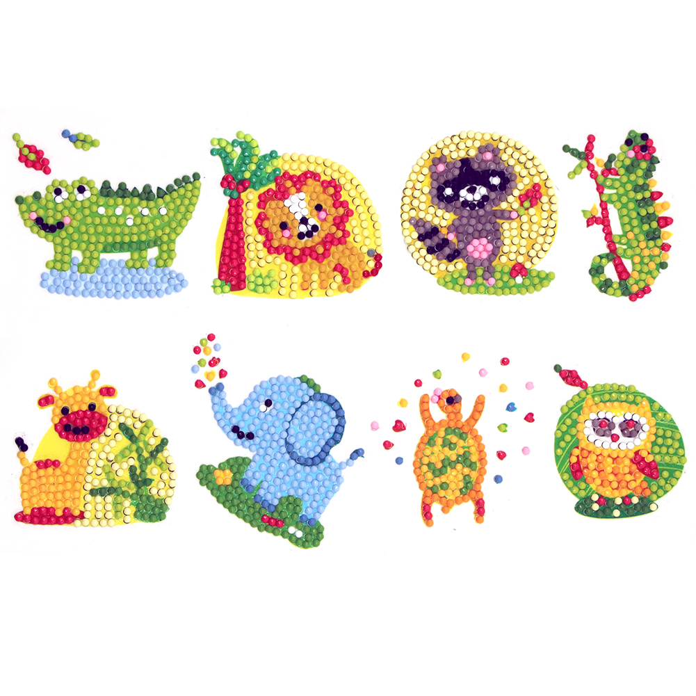 

8pcs Animal-DIY Creative Diamond Sticker, 501 Original