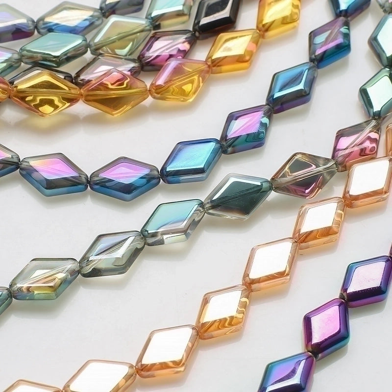 20 PCS/Package 11 * 15mm Glass Rhombus Beads