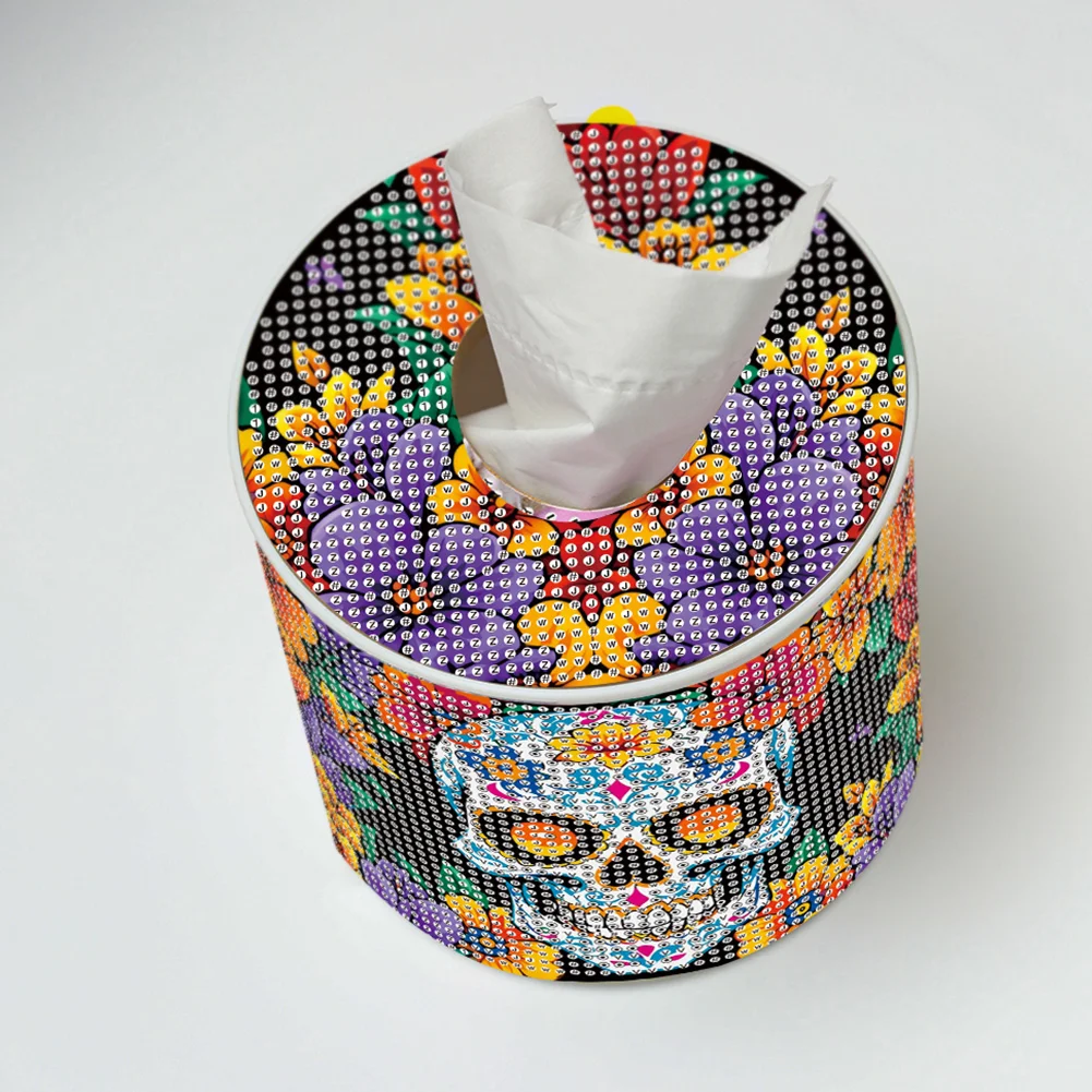 Flower Skeleton DIY Diamond Painting Handmade Tissue Holder Crystal Tissue Box