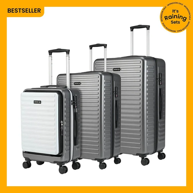 Stark | Hardside Luggage Combo Set Grey/White - Set of 3