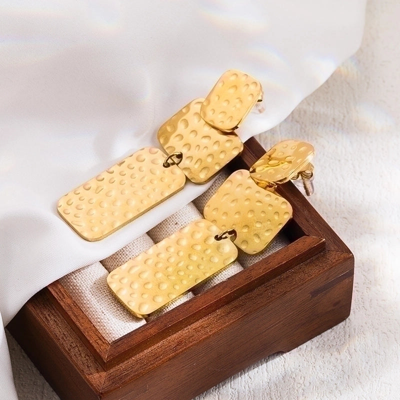 1 Pair Ig Style Minimalist Leaves Solid Color Flower Plating Stainless Steel 16k Gold Plated Drop Earrings