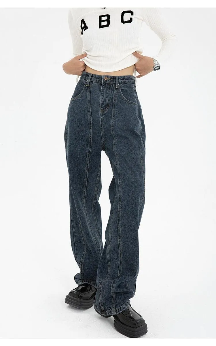 Brownm Waisted Wide Leg Jeans