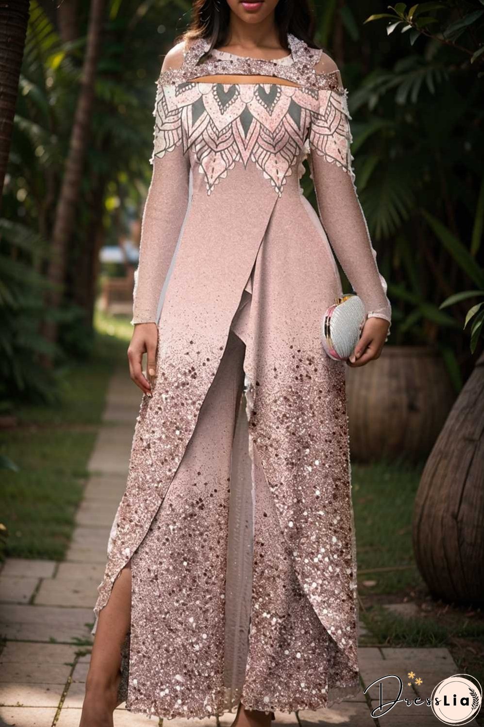 elegant gradient print off shoulder women s jumpsuit