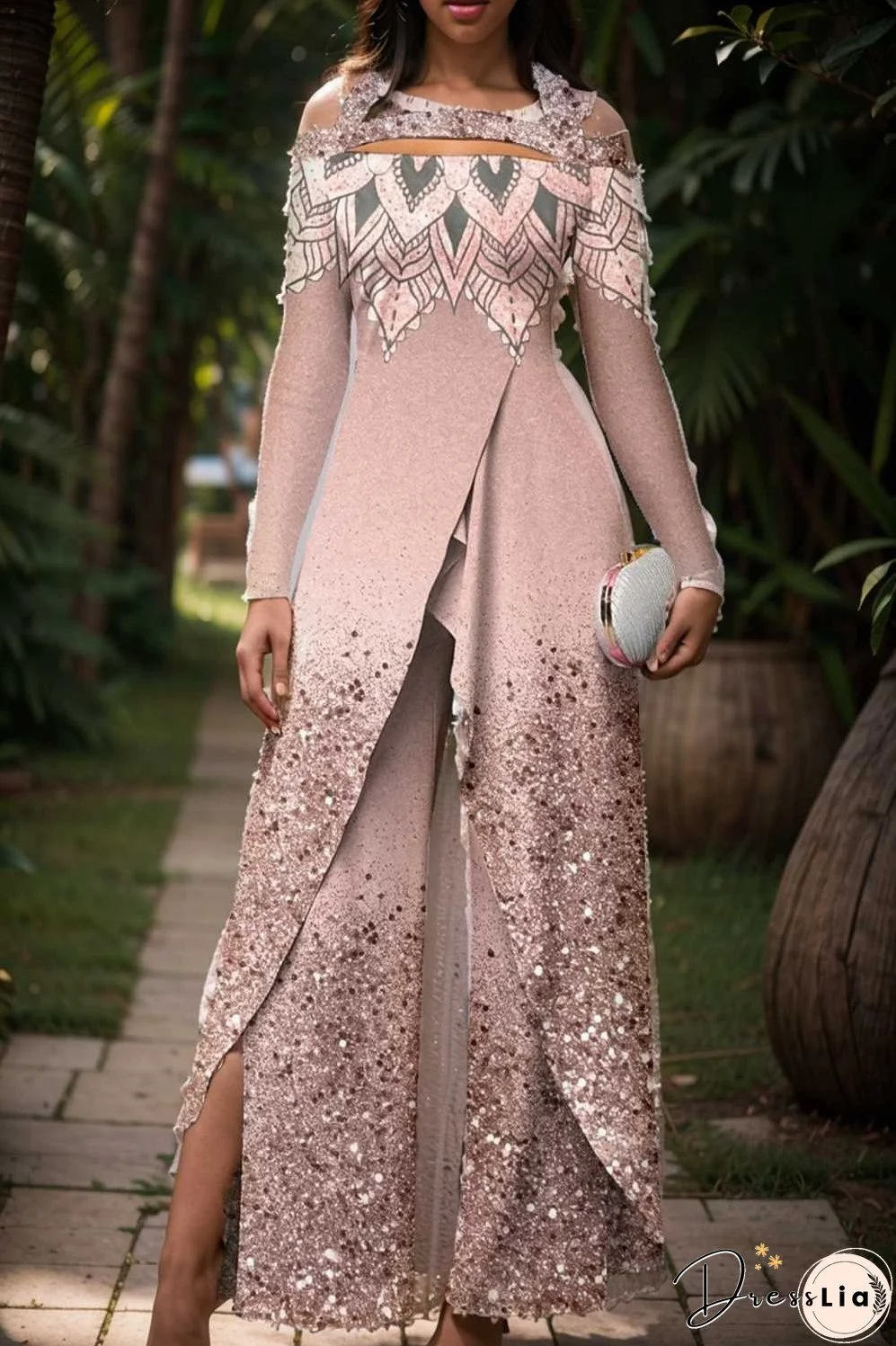 elegant gradient print off shoulder women s jumpsuit