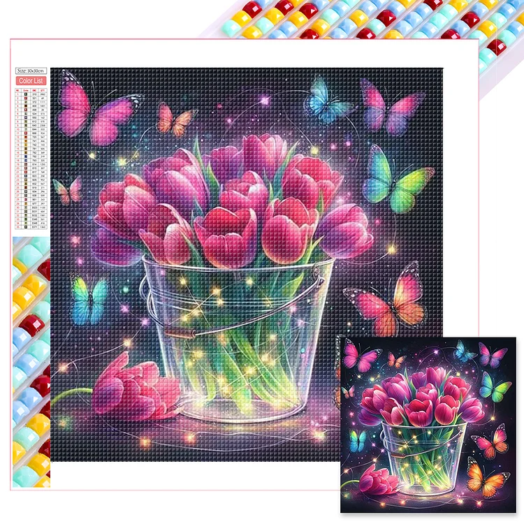 Glowing Flowers 40*40CM (Canvas) Full Square Drill Diamond Painting gbfke