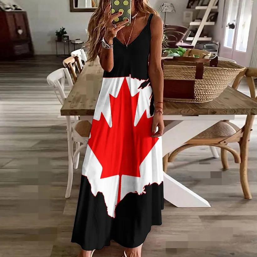 beach maxi dresses canada Day Women's Casual Strappy V Neck Sleeveless Flowy Loose Long Dress Sundress Size:US 9.5 / EU 42.5 using a small f24 Men's Linen Pants Classic