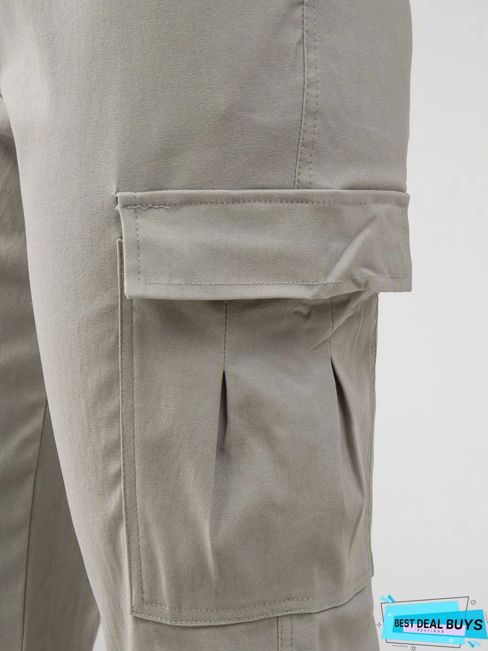 Casual Plus Size Cotton-Blend Solid Pants