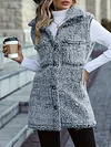 Vibrant Sleeveless Teddy Vest - Soft, Casual, Button-Front, Solid-Colored, Versatile, and Chic Women's Clothing for Everyday Wear