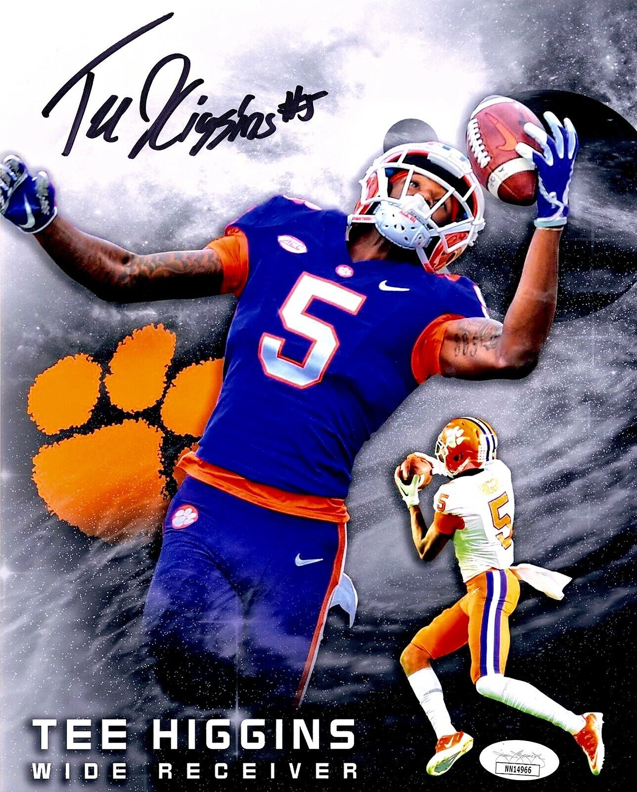 TEE HIGGINS Autograph SIGNED 8x10 Photo Poster painting CLEMSON TIGERS JSA CERTIFIED NN14966