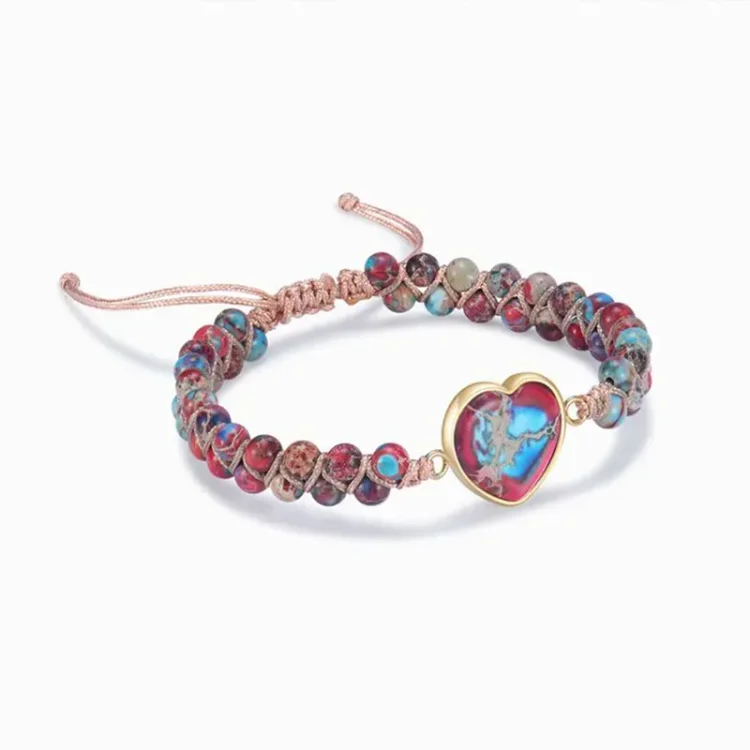 For Granddaughter - I Love You Forever & Always Heart Bead Bracelet