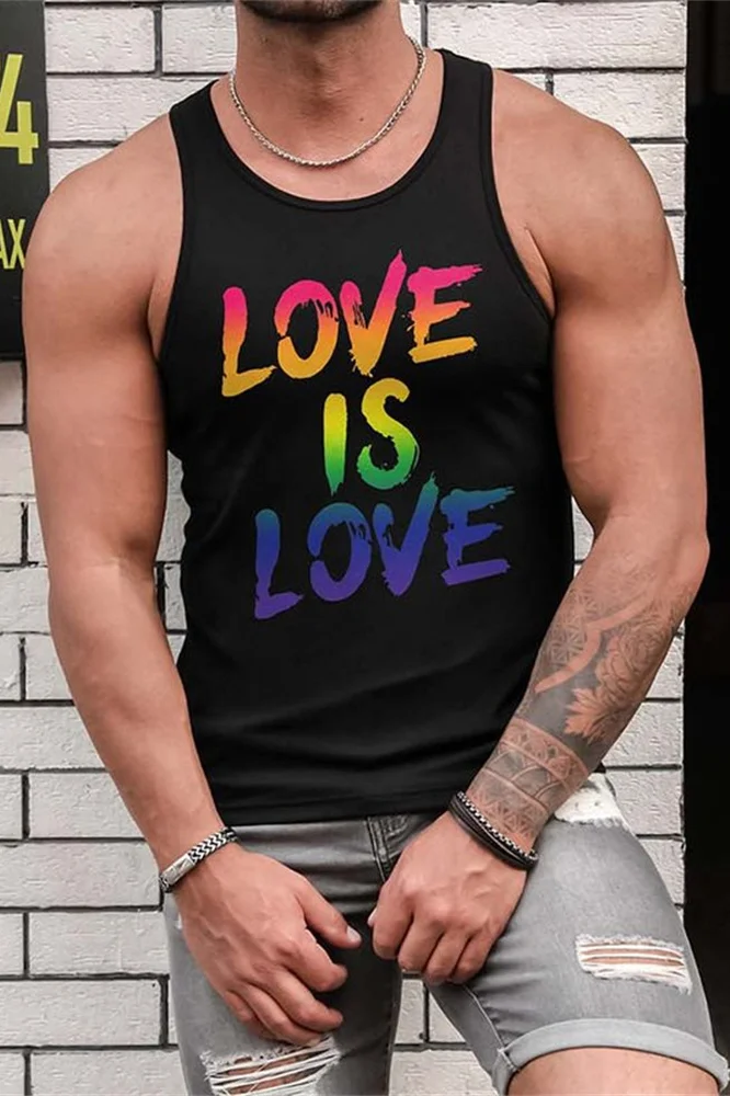 Tiboyz Rainbow Love is love Casual Tank Top