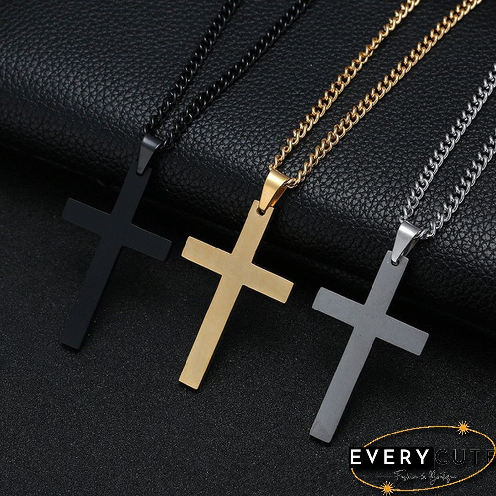 Fashion Simple Cross Pendant Necklace Cross Necklace Jewelry for Men Christmas gift