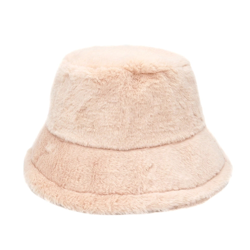 Autumn And Winter Hat Women’s New Rabbit Velvet Fisherman Hat Solid Color Candy Color Warm Thick Plush Basin Hat Japanese Fashion